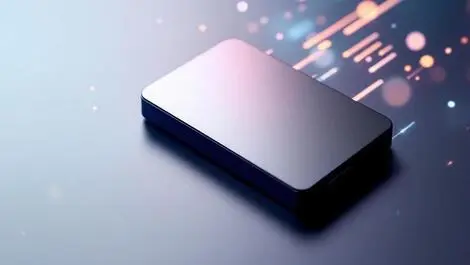Sleek modern professional external ssd compact portable minimalist design reflections