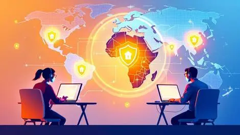 Cybersecurity professionals collaborating digital shields africa caribbean