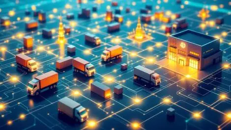 Ai driven supply chain management shipping containers trucks warehouses logistics network