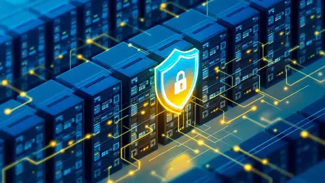 Detailed illustration secure data center network servers unified control shield security policies