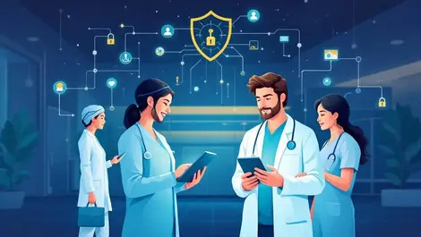 Modern australian hospital healthcare professionals digital connections technology