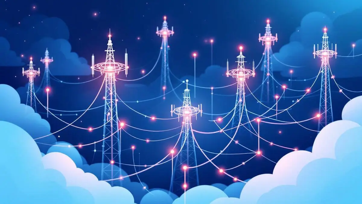 Complex network communication towers cables ai driven connectivity automation