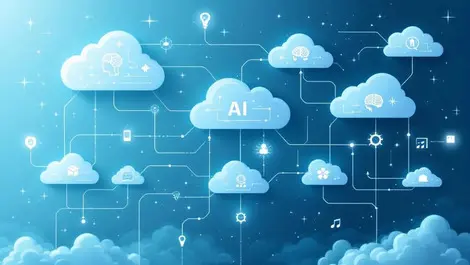 Interconnected clouds ai brains digital pathways latin america emea globe