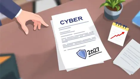 Business insurance cyber shield red premium graph 2027 desk scene