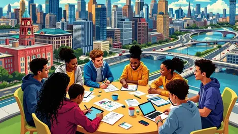 Detroit high school students brainstorm self driving cars city