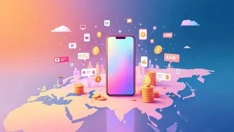 Mobile ads revenue asia africa me expanding markets illustration