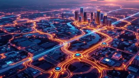 Dallas to central mexico high capacity fiber network map dusk